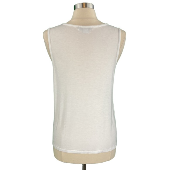 Liz Claiborne Petite White Mesh Front Sleeveless Top - Picture 7 of 16